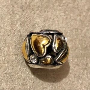 🆕Listing! Brighton Crazy Love bead Pierced hearts in Brass & Silver Retired